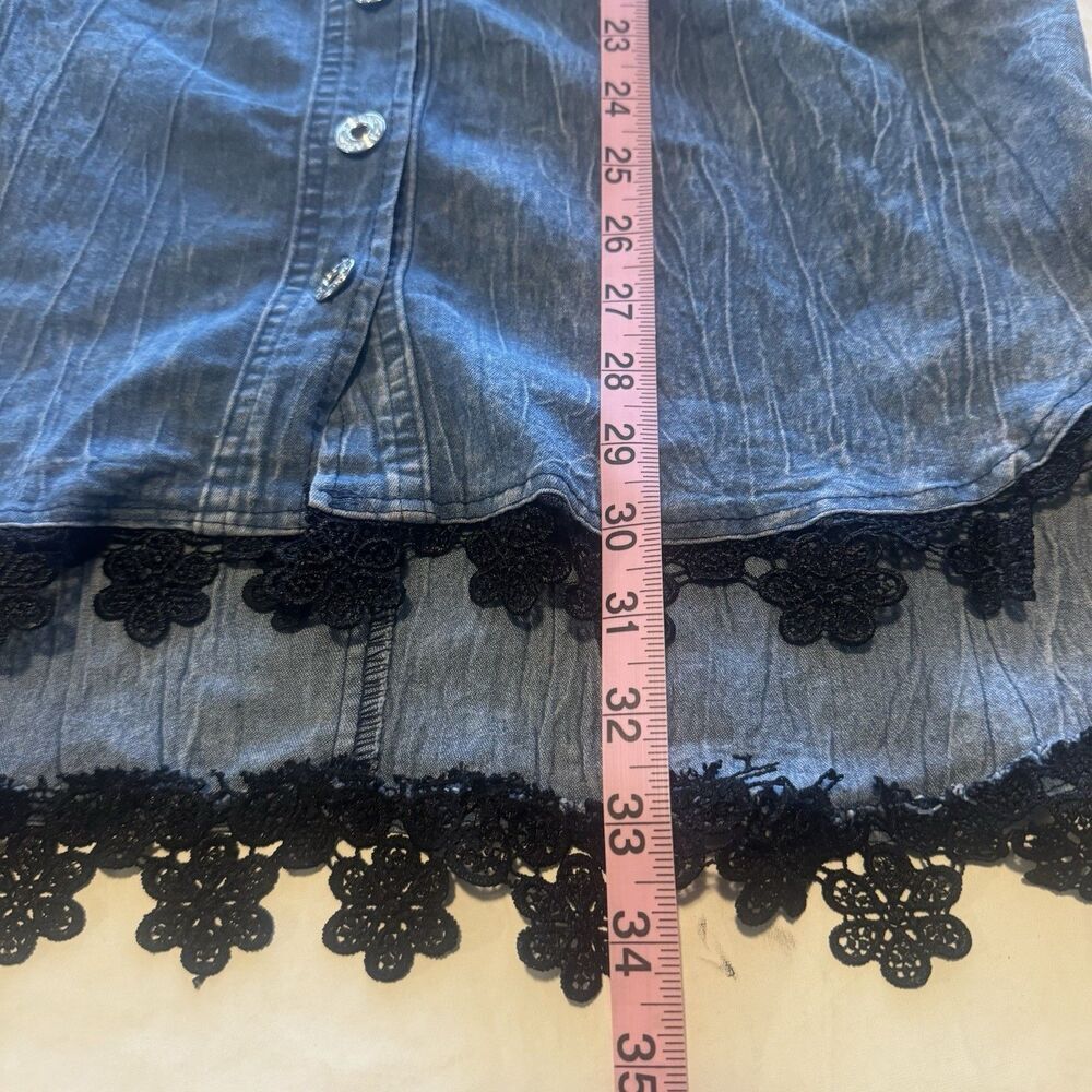 Womens Dress Size Medium Denim Jean Y2k, 80's, 90's Acid Stone Wash Countrycore - Picture 11 of 12